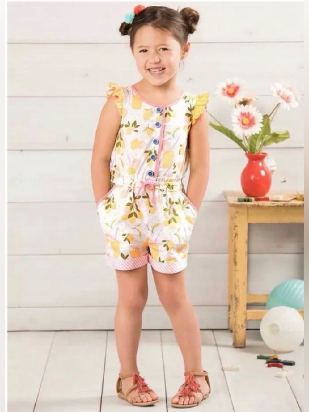 Matilda Jane Let’s Make Lemonade Romper size 2